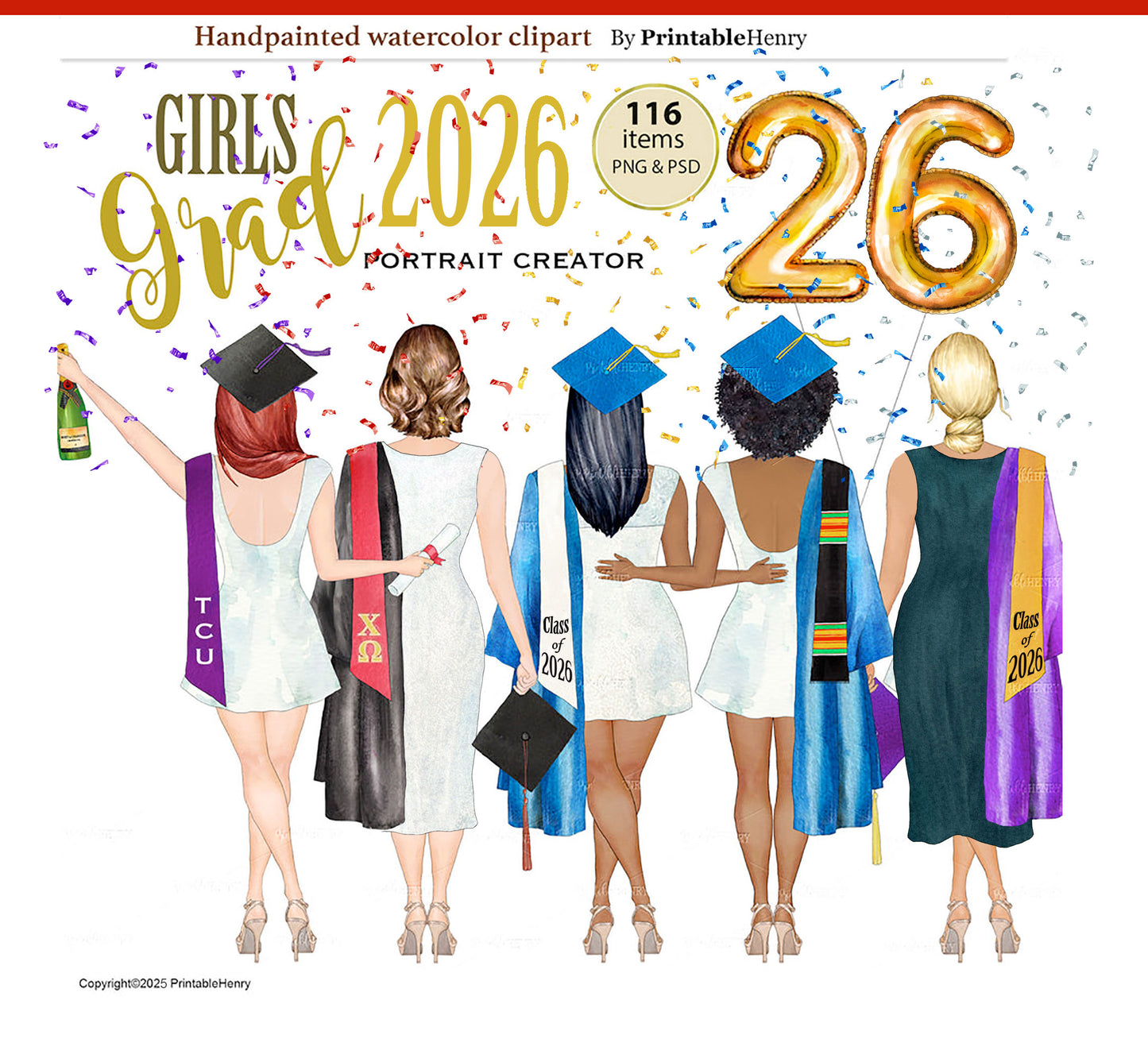 2026 Grad Girls Custom clipart