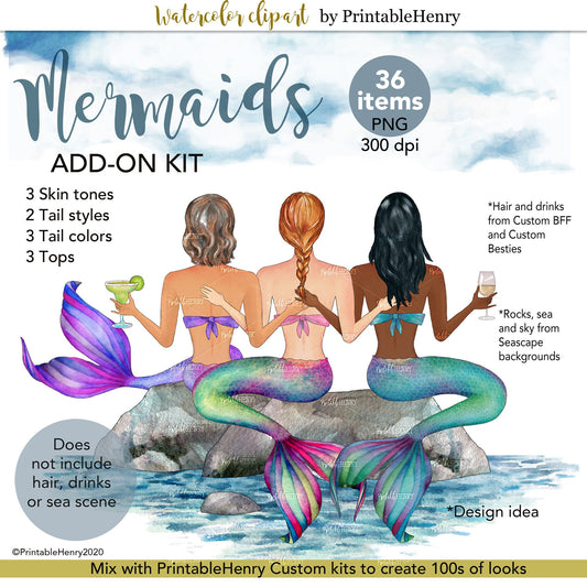 Mermaid Add-On kit - PrintableHenry