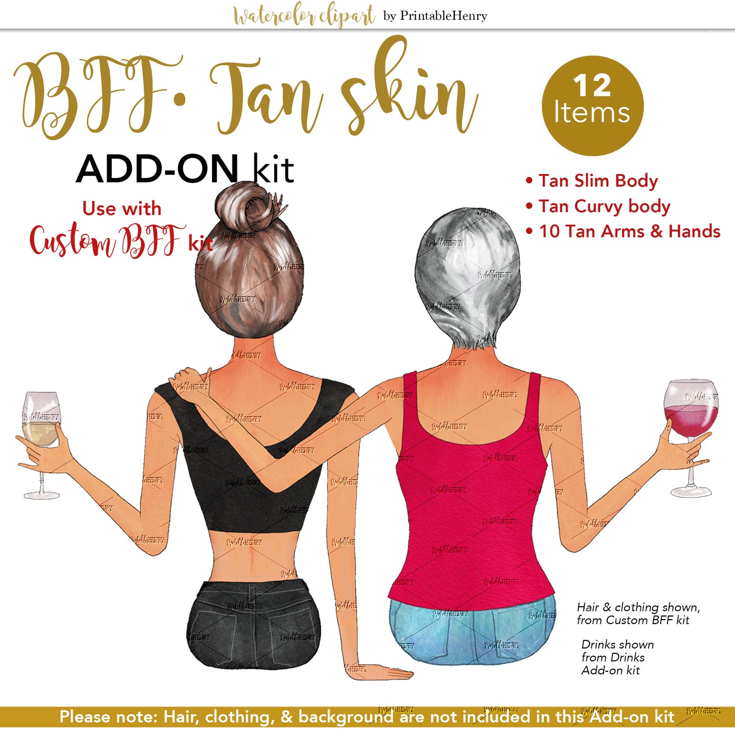 BFFs Tan Skin Tone Add-On clipart