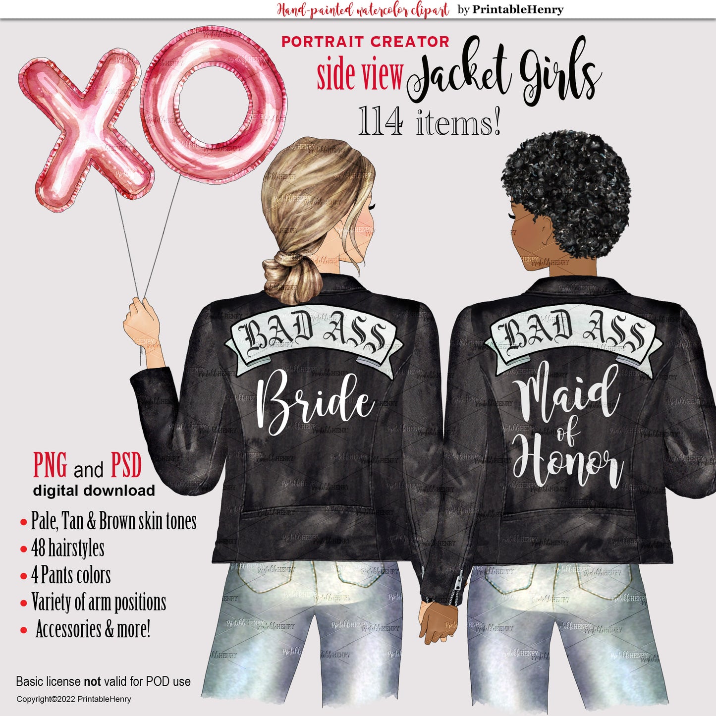 Bad Ass Girl Jacket clipart