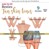 Besties Tan Skin Tones Add-on - PrintableHenry