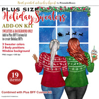 Curvy Holiday Sweaters Add-On clipart