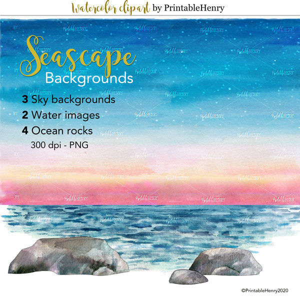 Seascape Backgrounds Add-on - PrintableHenry