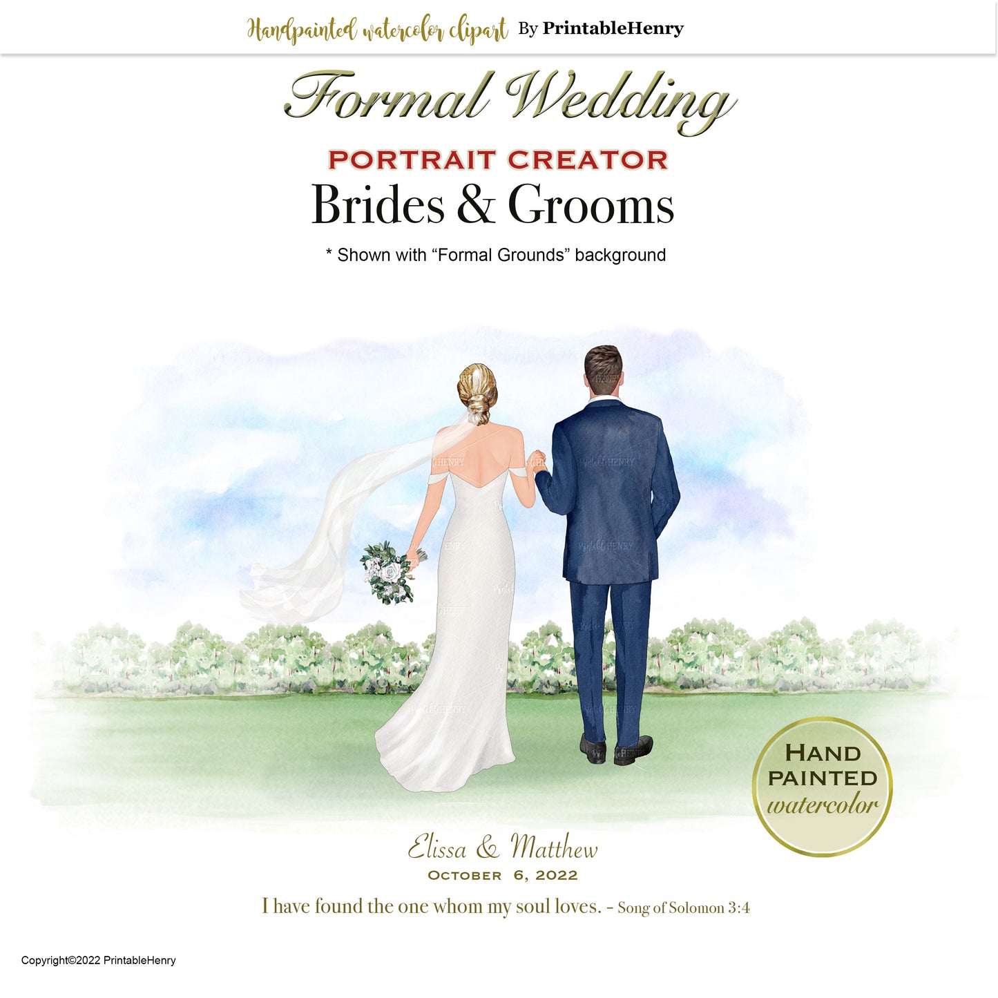 Formal Wedding portrait creator clipart