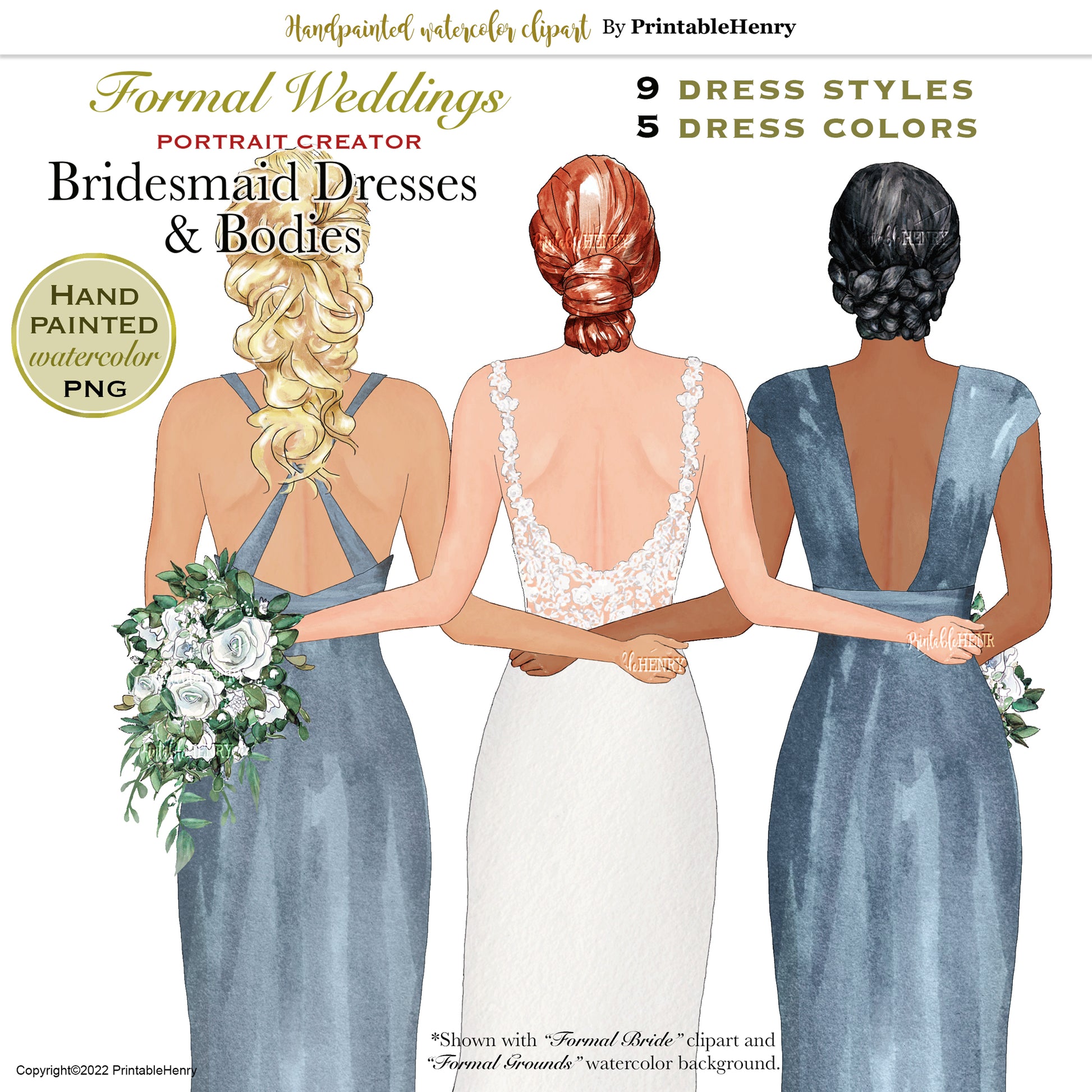 Bridesmaid Dresses clipart (Darker colors) PrintableHenry Bridesmaid Dresses clipart (Darker colors) PrintableHenry