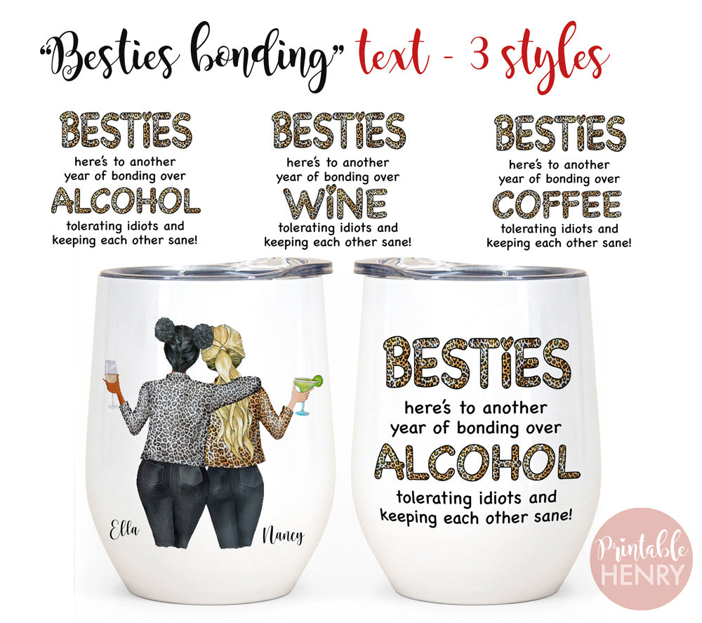 Besties Bonding Leopard text