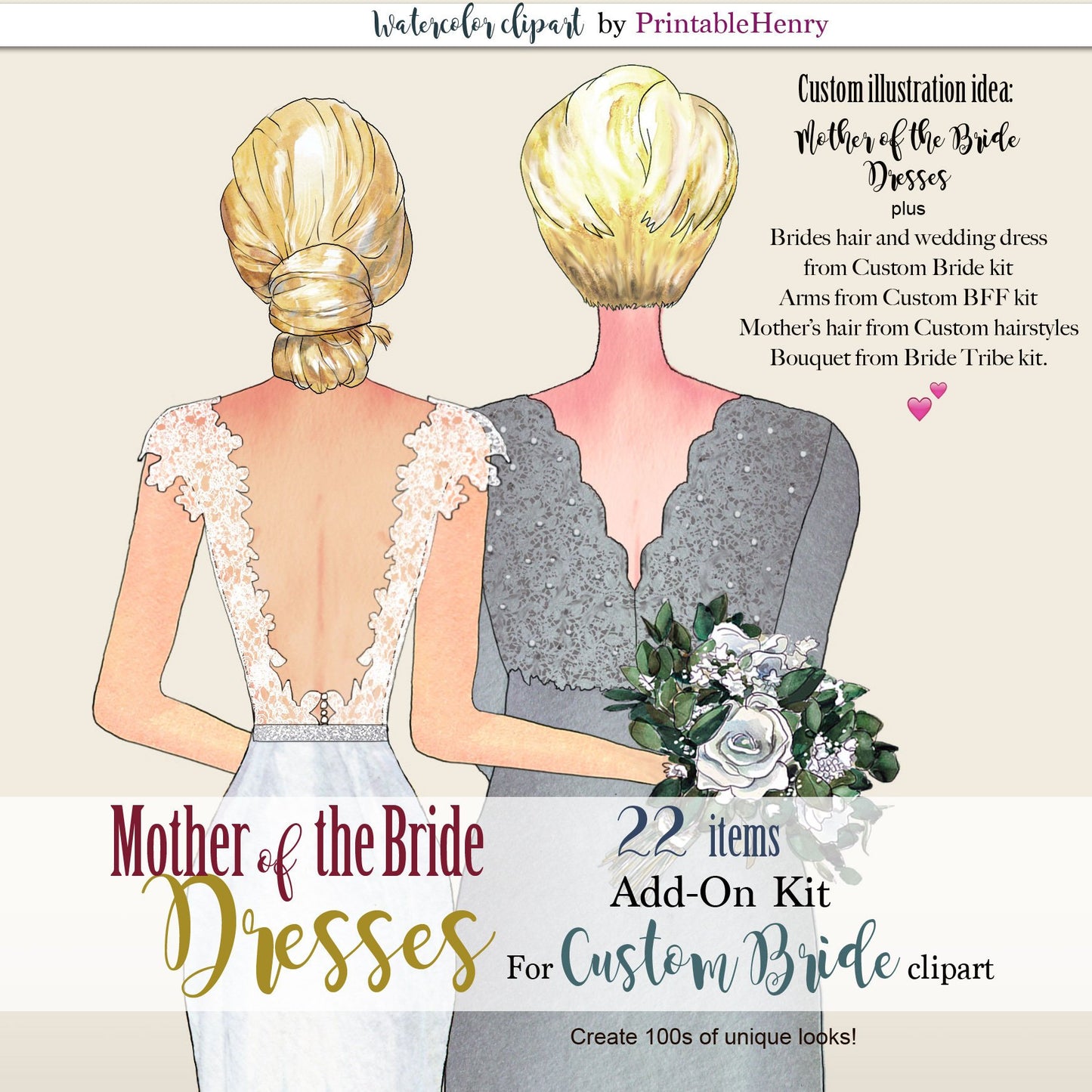 Mother of the Bride Dresses Add-On kit - PrintableHenry