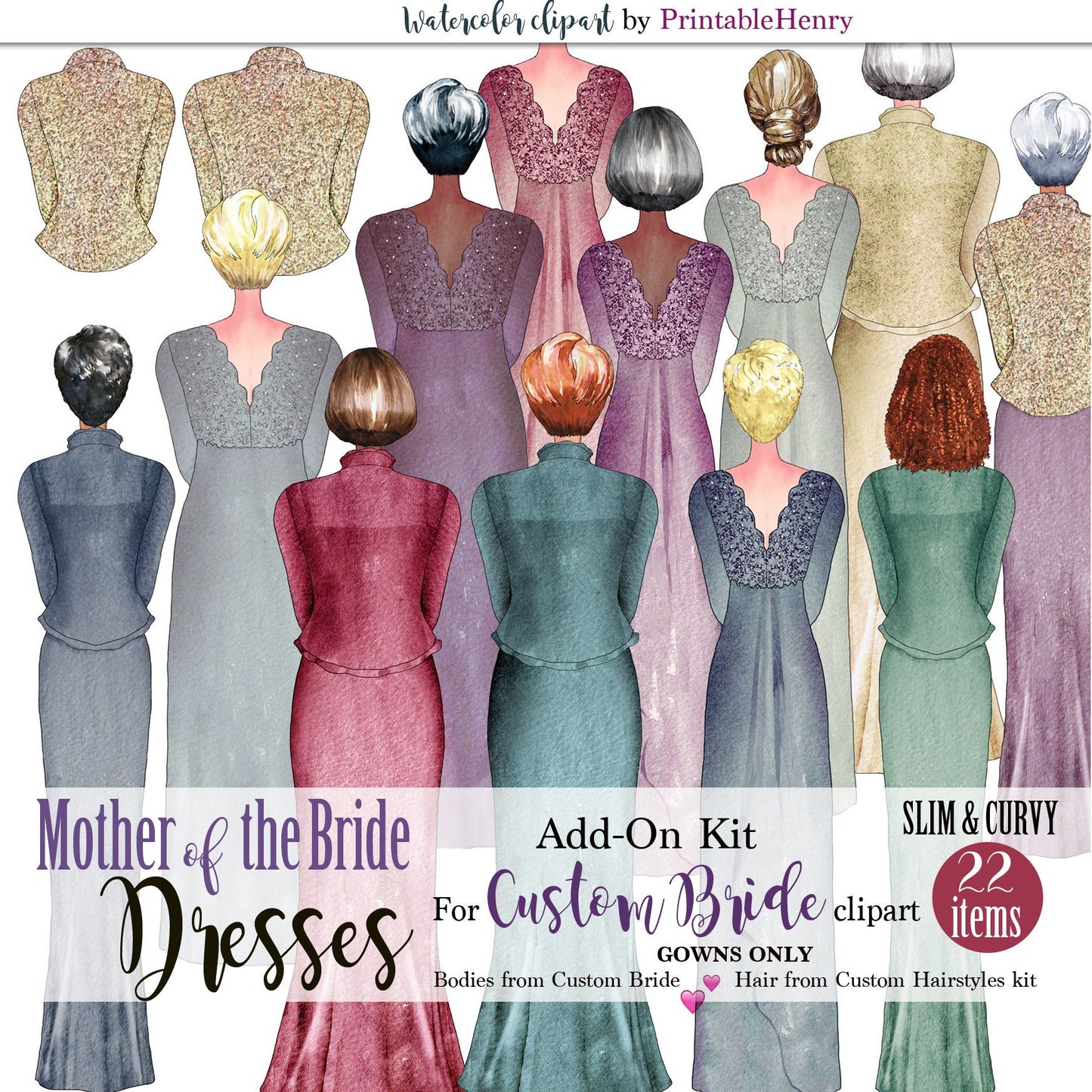 Mother of the Bride Dresses Add-On kit - PrintableHenry