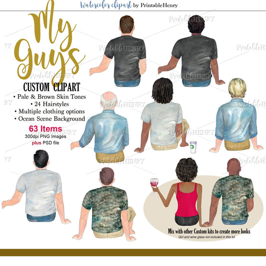 My Guys Custom clipart kit - PrintableHenry
