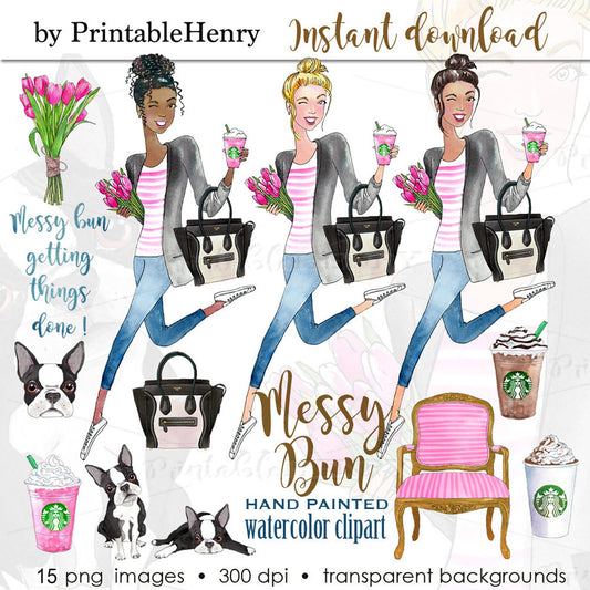 Messy Bun clipart