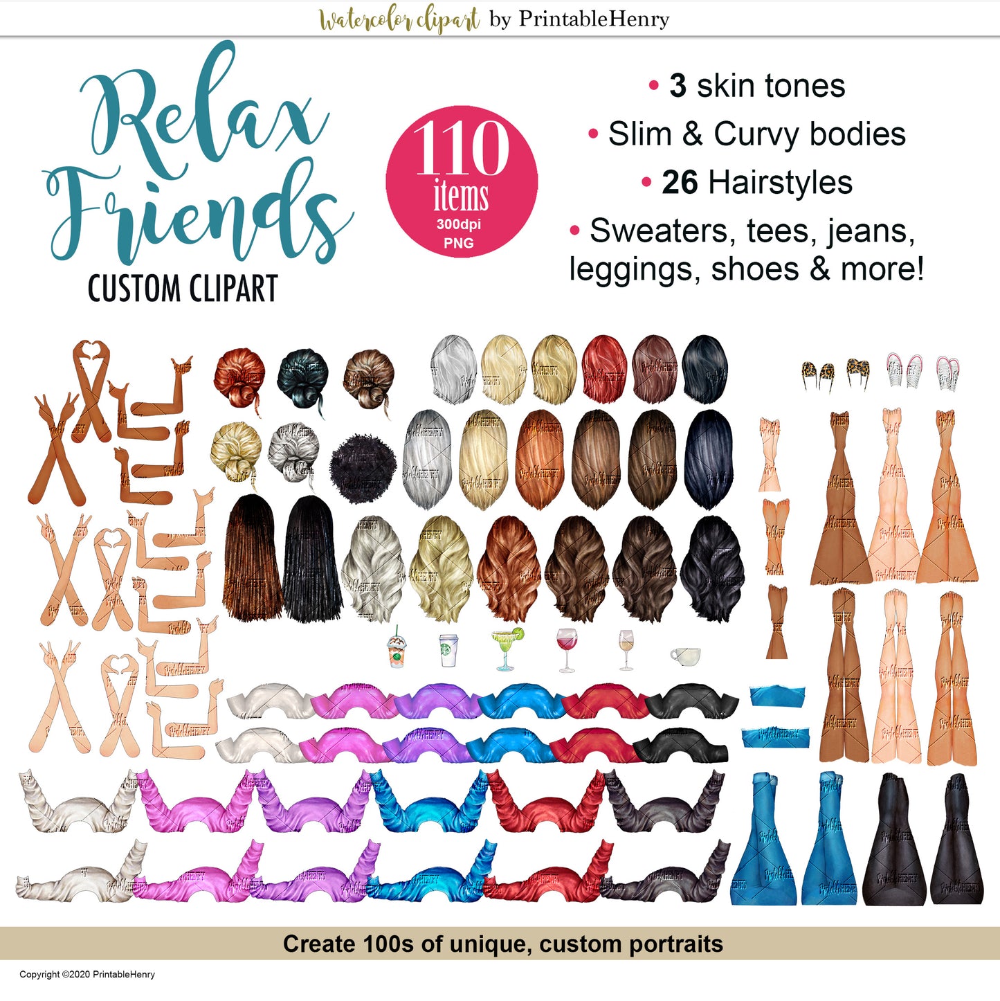 Relax Friends Custom clipart kit