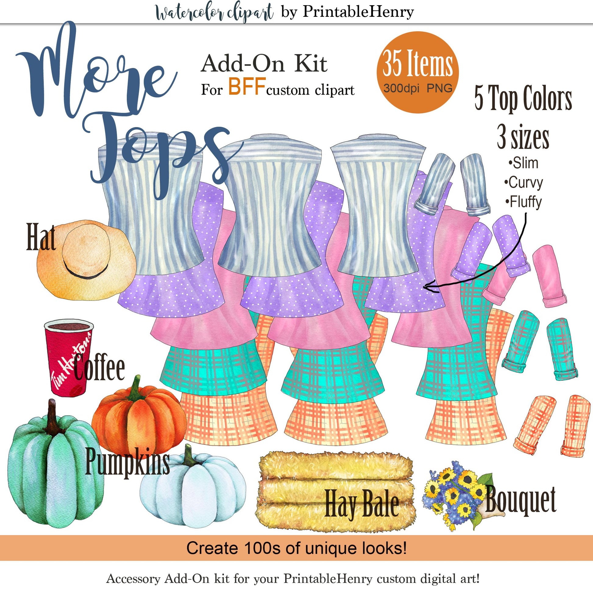 More BFF Tops Add-On kit - PrintableHenry