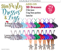 Slim Party Dresses Add-On kit - PrintableHenry