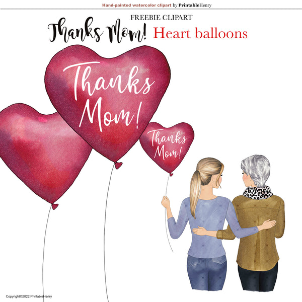Red Heart Balloons clipart