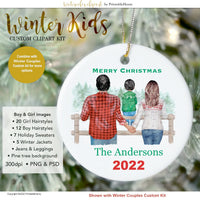 Winter Kids Custom clipart kit