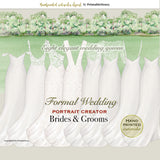 PrintableHenry watercolor wedding gown clipart examples