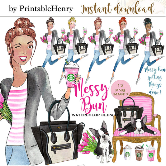 Messy Bun clipart