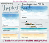 Tropical Beach background - PrintableHenry