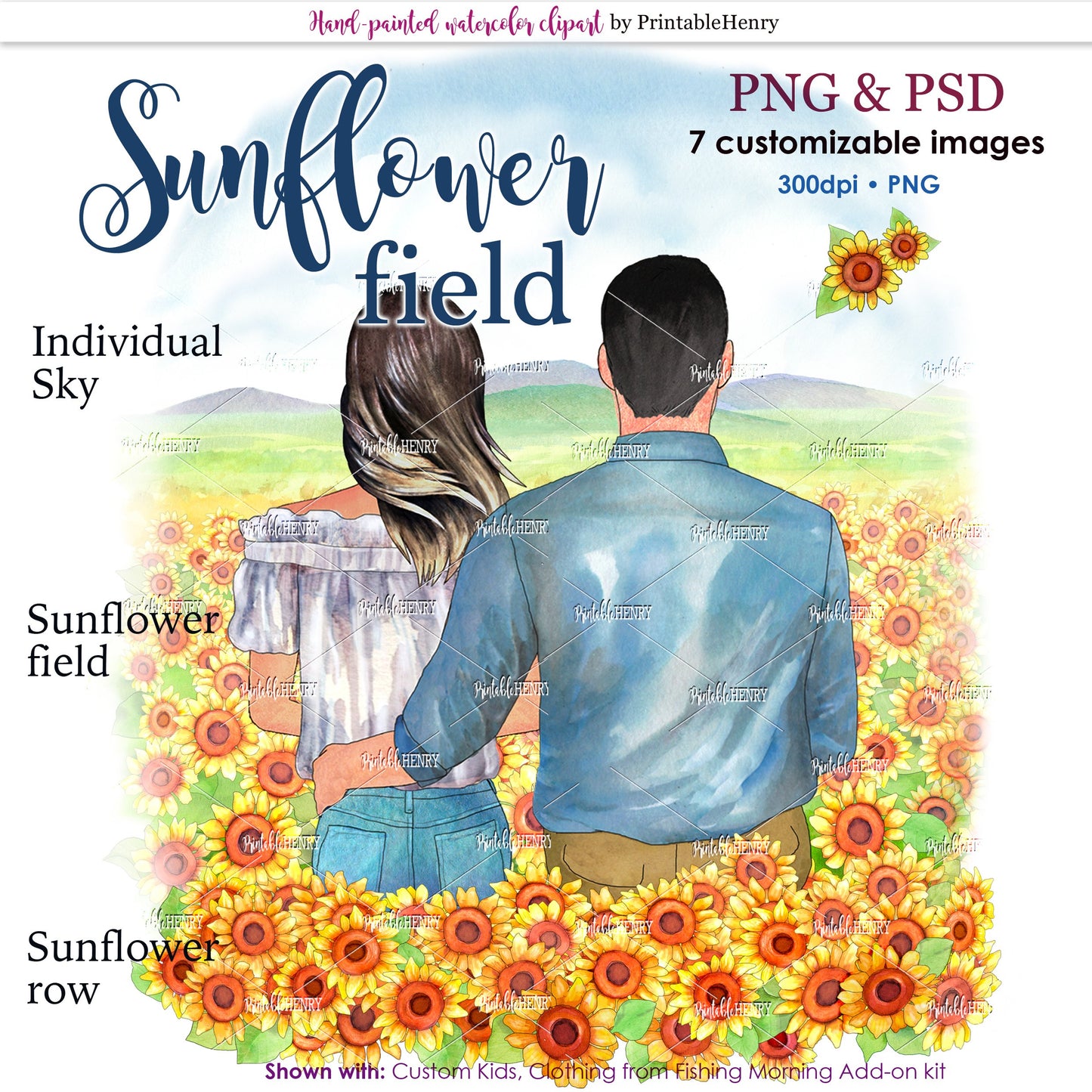 Sunflower Field Background - PrintableHenry