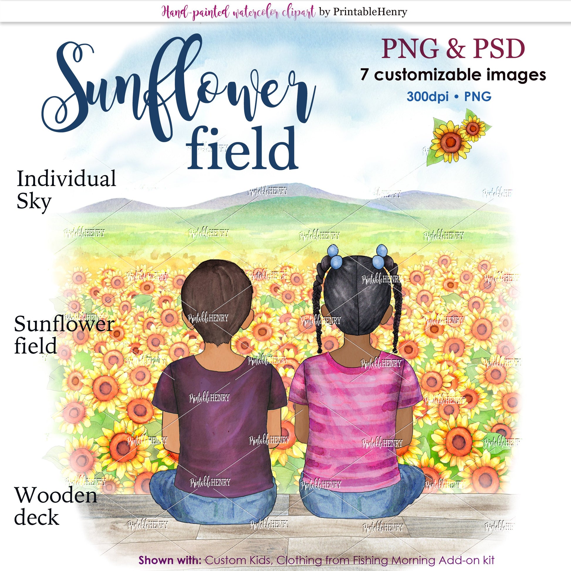 Sunflower Field Background - PrintableHenry