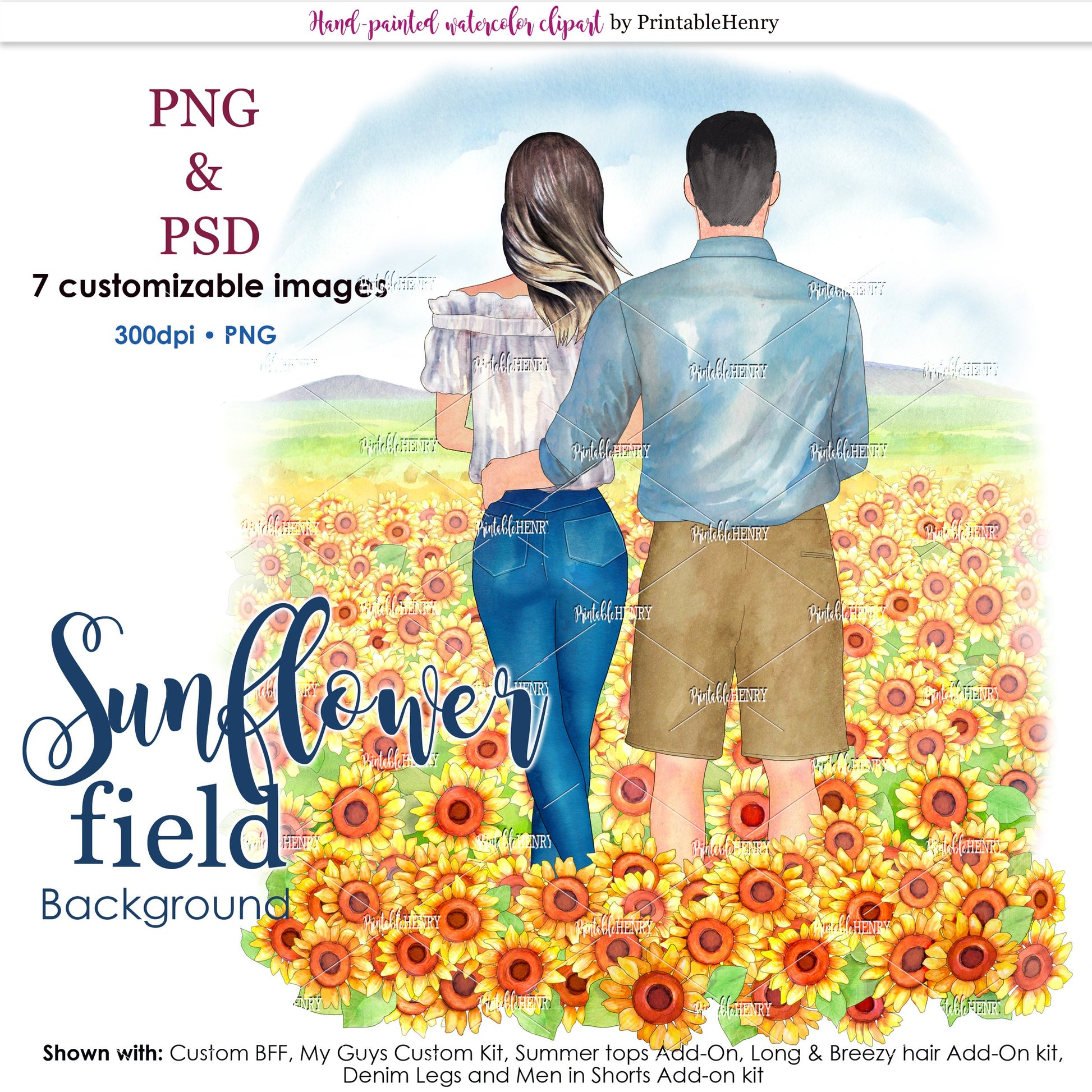 Sunflower Field Background - PrintableHenry