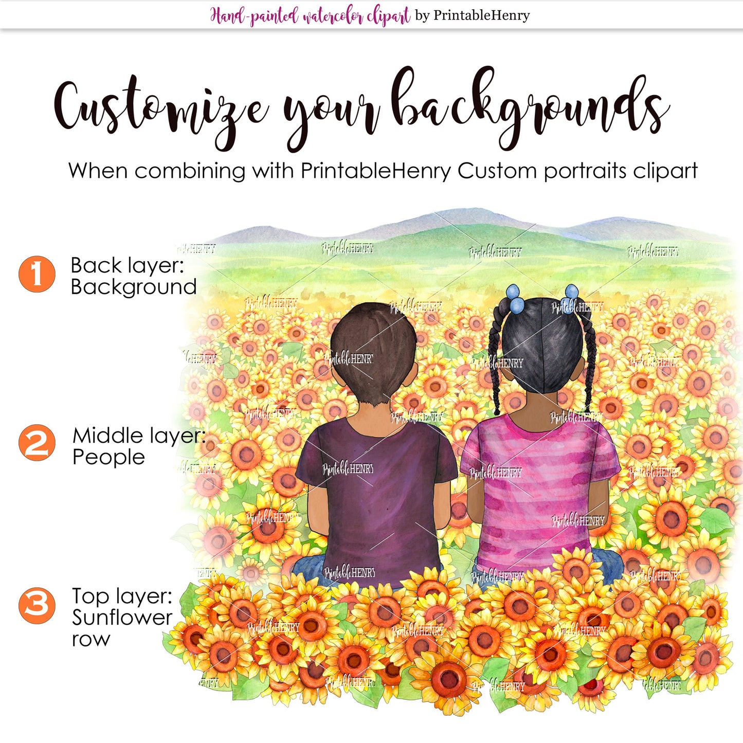 Sunflower Field Background - PrintableHenry