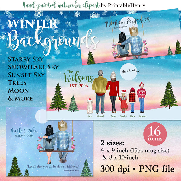 Winter Backgrounds Add-On - PrintableHenry