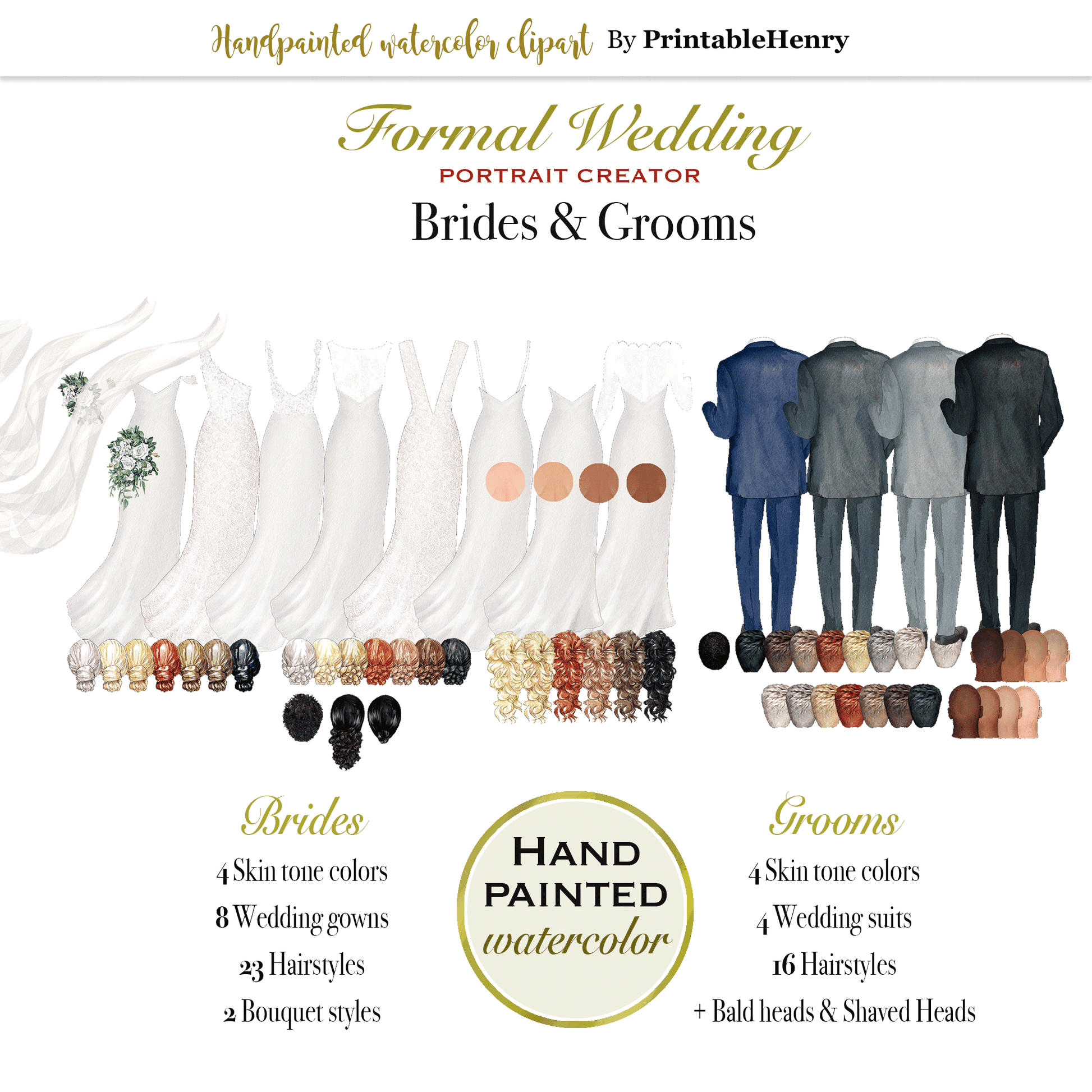 Png and PSD images of formal wedding clipart