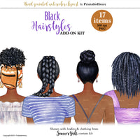 PrintableHenry african american afro girl custom hairstyles clipart