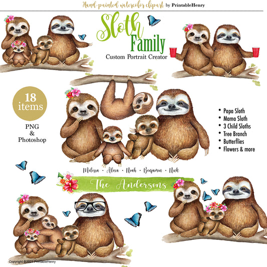 Sloth Family clipart