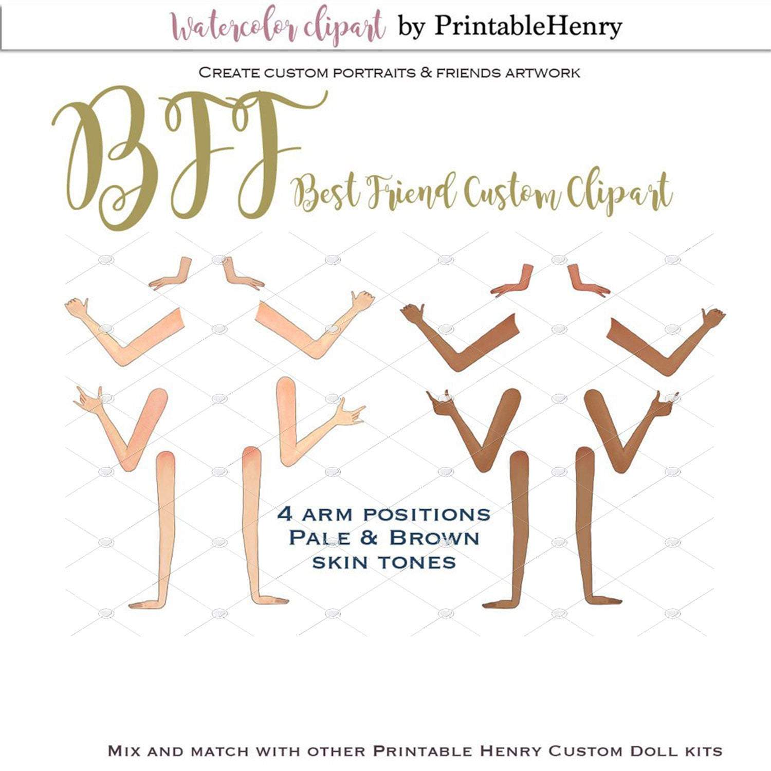 BFF Custom clipart kit - PrintableHenry