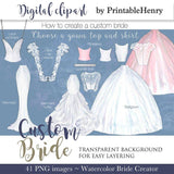 Custom Bride clipart kit - PrintableHenry