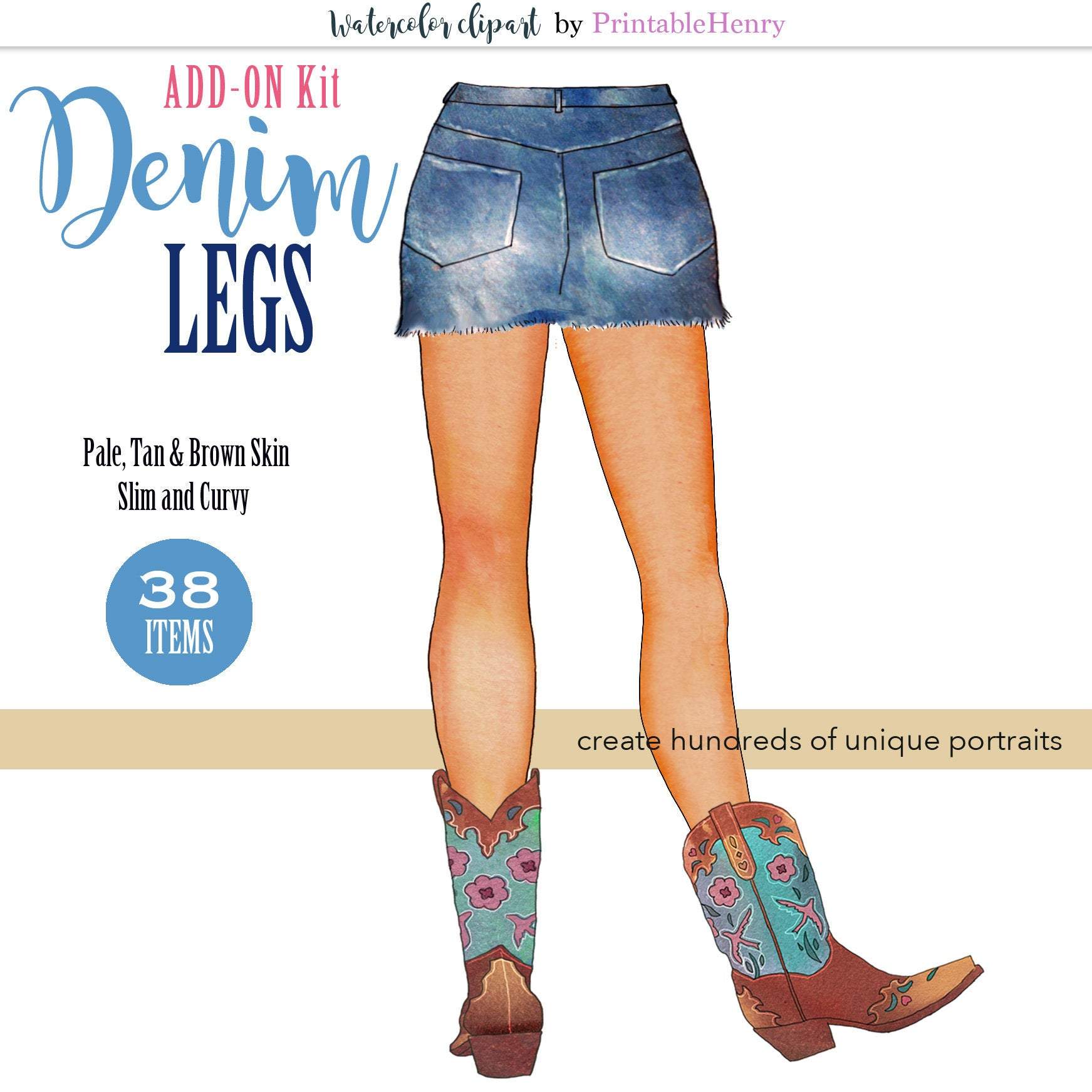 Denim Legs Add-On kit - PrintableHenry