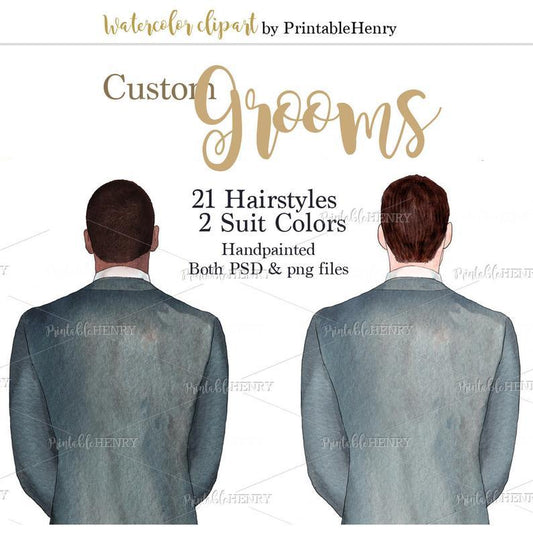 Custom Grooms clipart kit - PrintableHenry