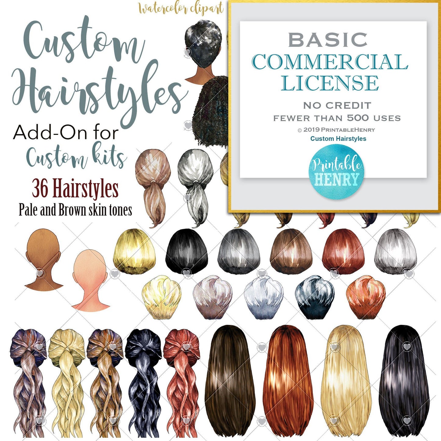 Hairstyles Custom Add-On kit - PrintableHenry