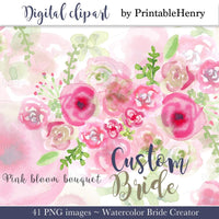 Custom Bride clipart kit - PrintableHenry