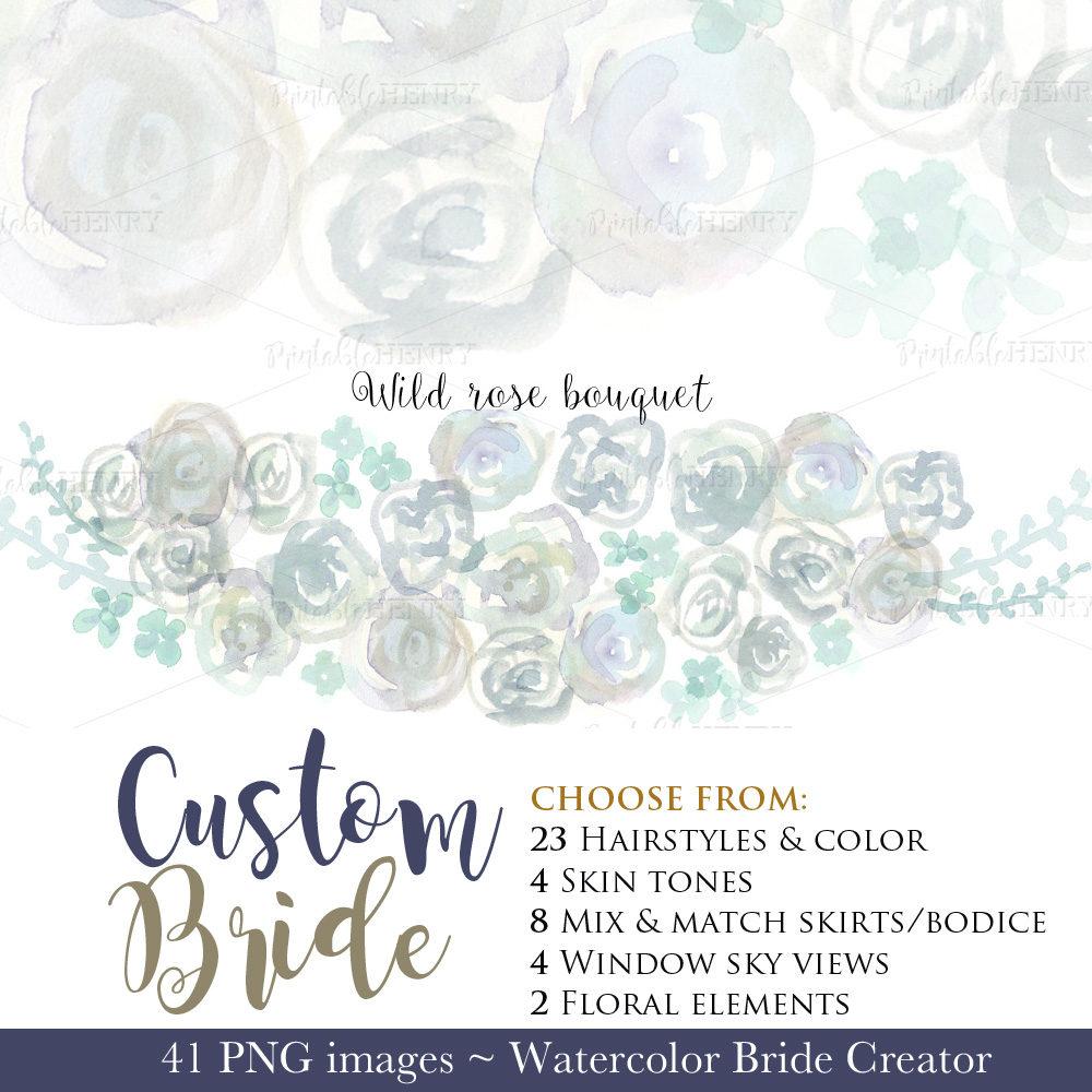 Custom Bride clipart kit - PrintableHenry