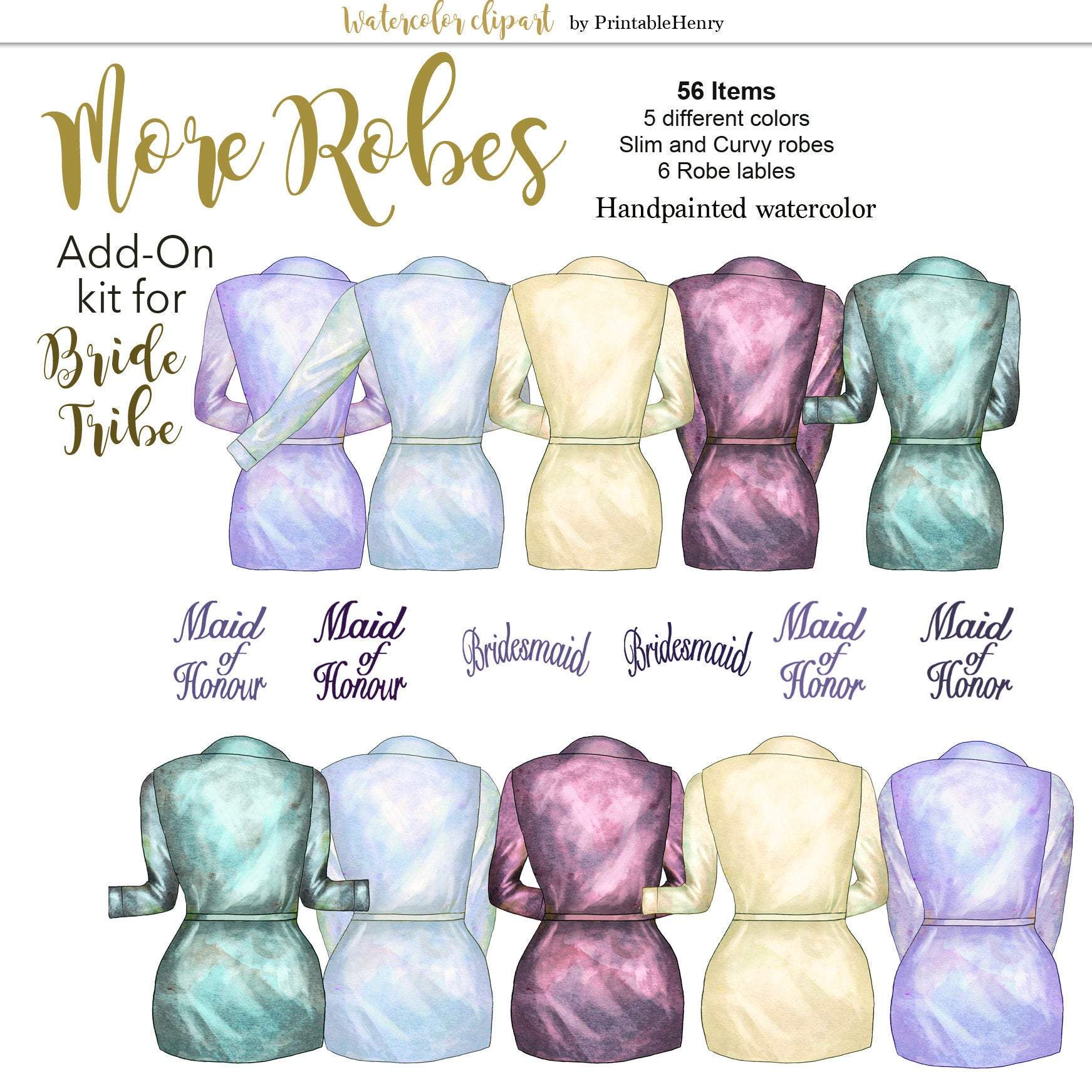 Bride Tribe Robes Add-On kit - PrintableHenry