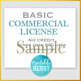 Basic and Extended Commercial License - PrintableHenry