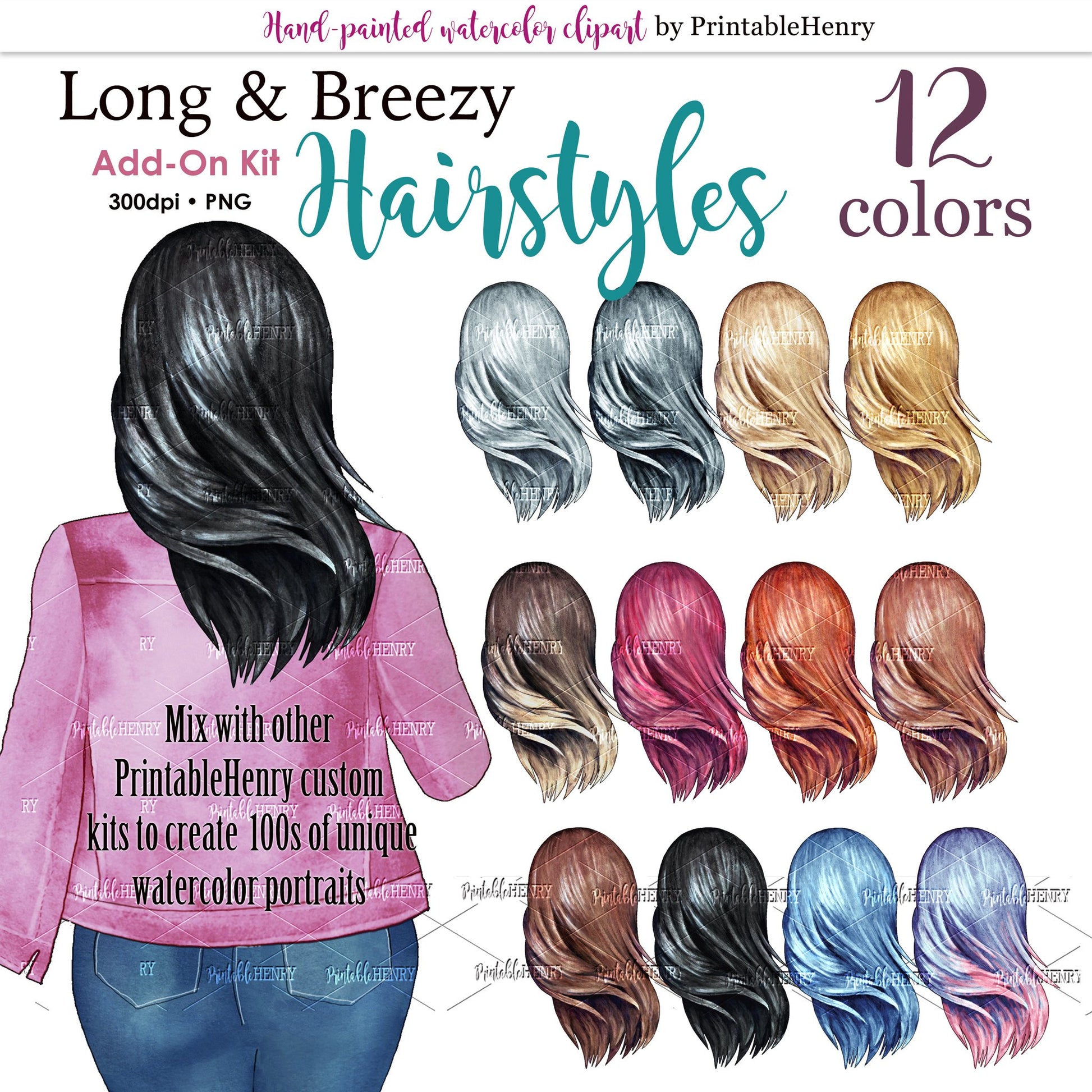 Hairsyles Long & Breezy Add-on kit - PrintableHenry