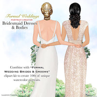 Bridesmaid Dresses clipart (Lighter colors)