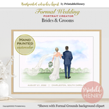 Wedding portrait example using PrintableHenry Formal wedding clipart