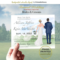 Save the date card made with PrintableHenry Formal wedding custom clipart