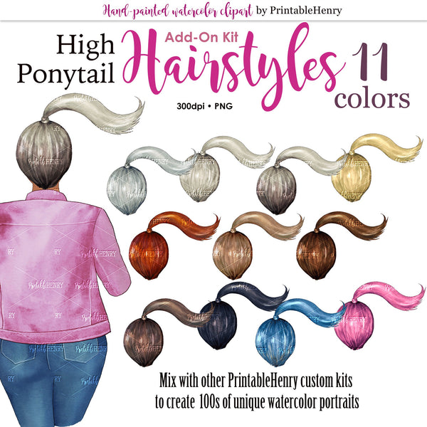 Hairstyles High Ponytail Add-on kit - PrintableHenry