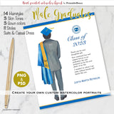 Male Grad Custom clipart kit
