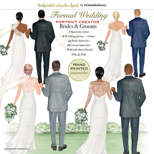 Formal Wedding portrait creator clipart
